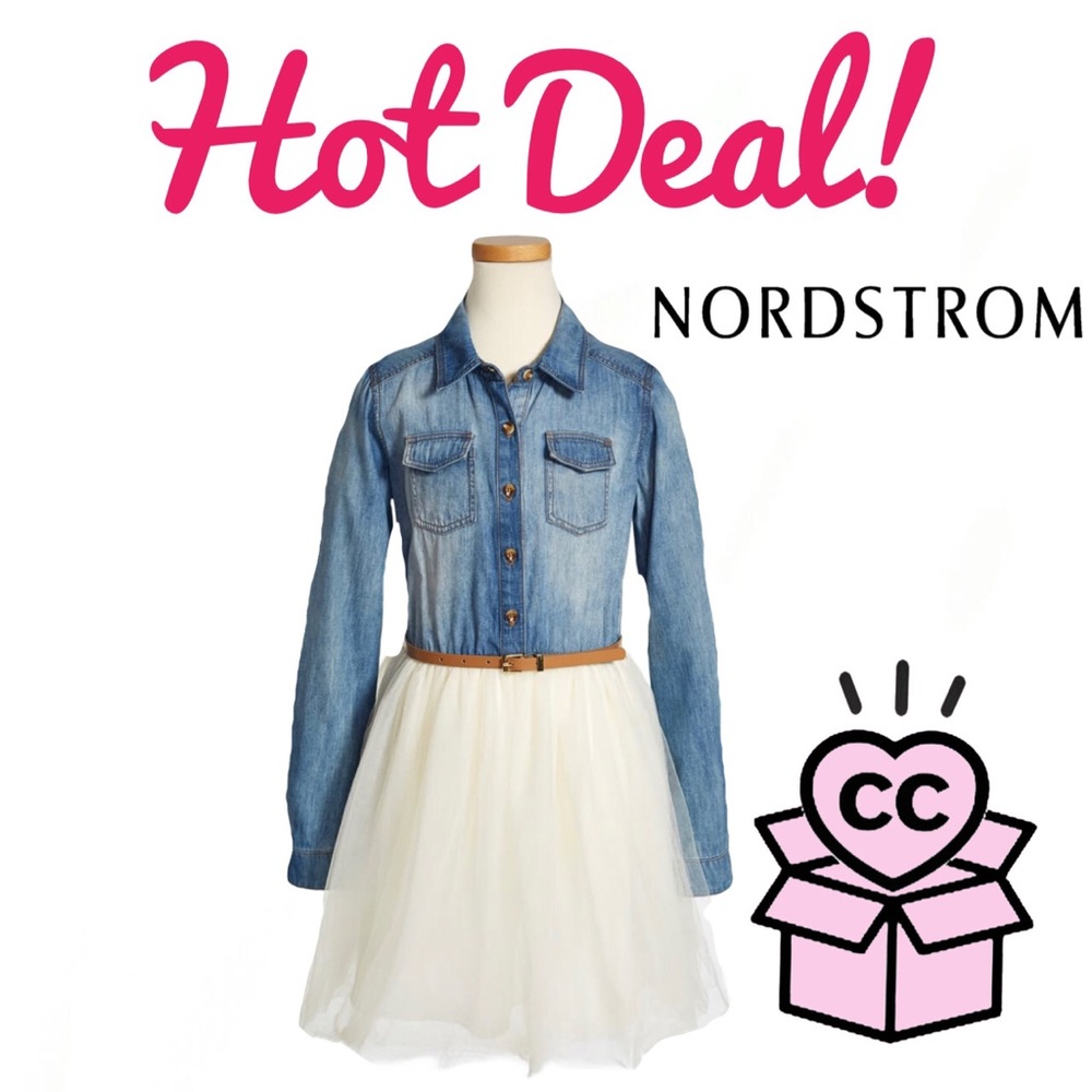 Hot Find! Nordstrom Girls Denim Tulle Dress